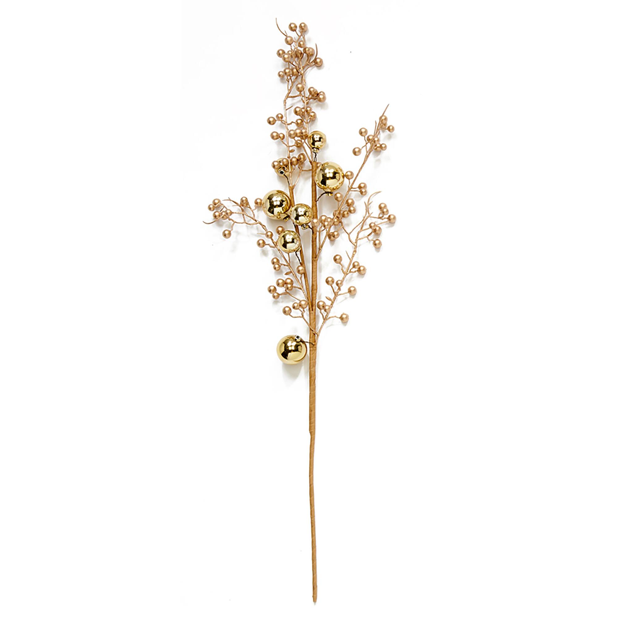 30" Artificial Christmas Berries & Shiny Balls Spray, 3ct.